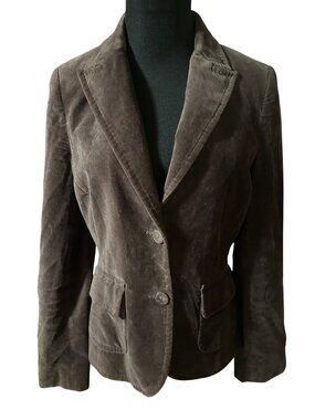 Part two brown velvet 2 button 100% cotton jacket size 10